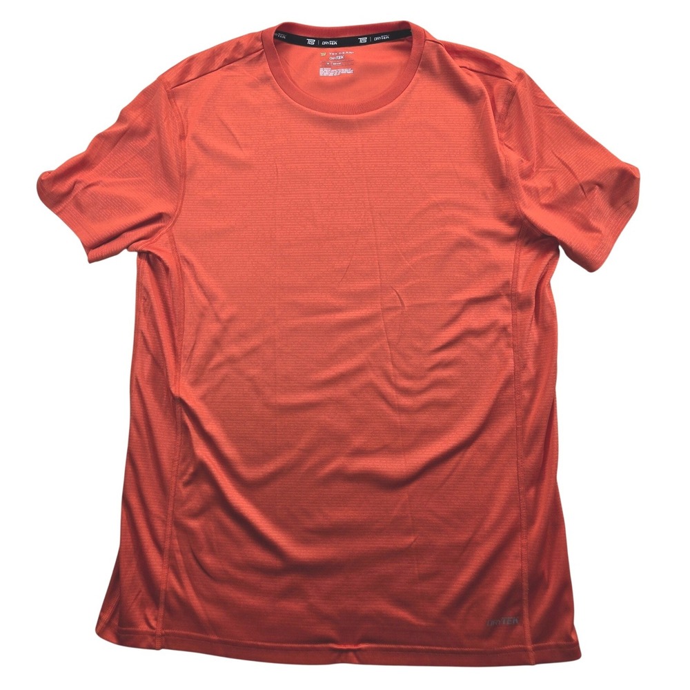 Tek Gear Shirt Mens Medium Orange DryTek Short Sleeve Performance Athletic Tee